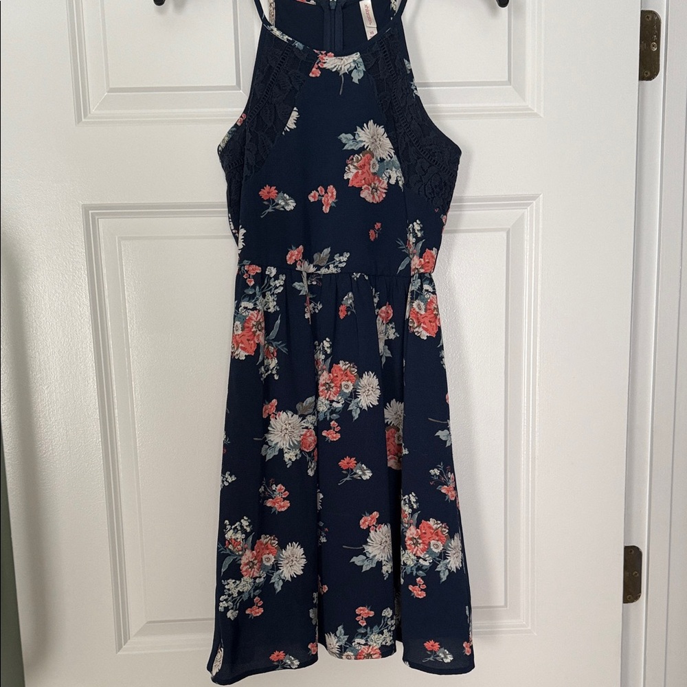 Xhilaration Navy Floral Kids Dress